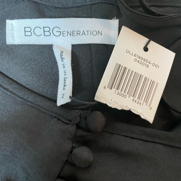 NEW BCBGeneration Black Satin Slip Dress Size 2 - Picture 2 of 5